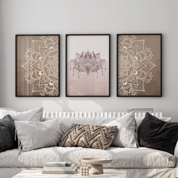 Quadro Decorativo Mandala Bege