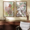 Quadro Decorativo Mulher Flores Neutro