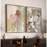 Quadro Decorativo Mulher Flores Neutro