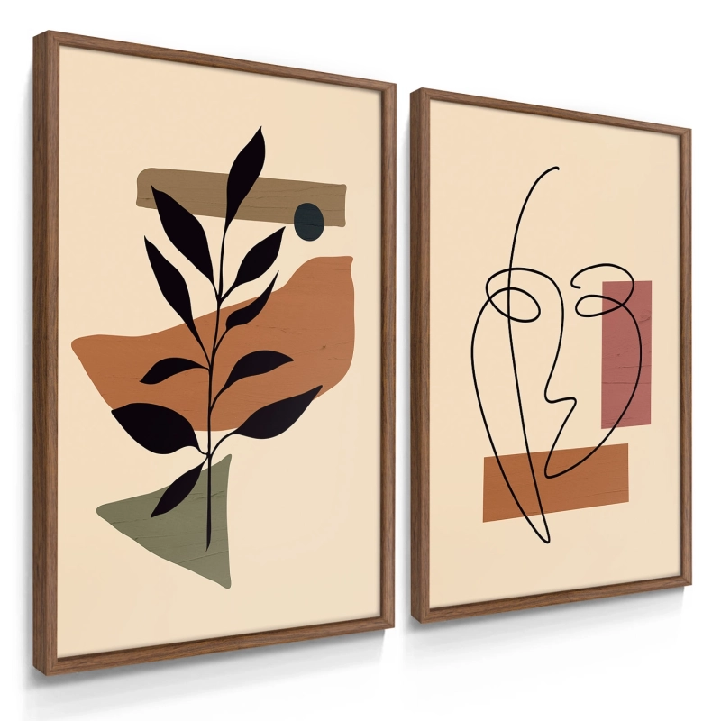 Quadro Decorativo Duo Abstrato Boho Quadro Decorativo Duo Abstrato Boho