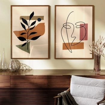 Quadro Decorativo Duo Abstrato Boho