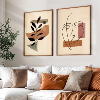 Quadro Decorativo Duo Abstrato Boho