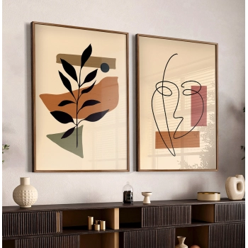 Quadro Decorativo Duo Abstrato Boho
