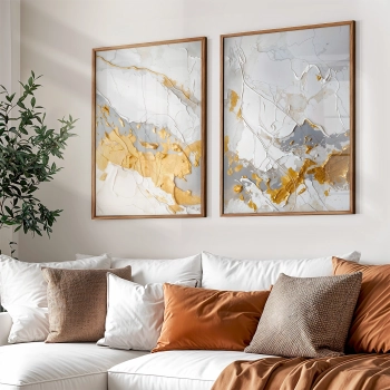 Quadro Decorativo Duo Plaster Gold