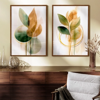 Quadro Decorativo Duo Floral Abstrato