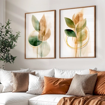 Quadro Decorativo Duo Floral Abstrato