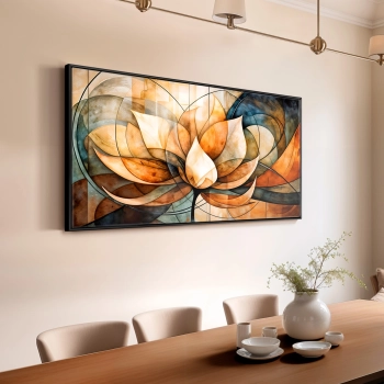 Quadro Decorativo em Canvas Flor de Lotus Abstrato