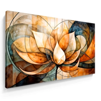 Quadro Decorativo em Canvas Flor de Lotus Abstrato