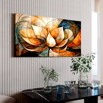 Quadro Decorativo em Canvas Flor de Lotus Abstrato