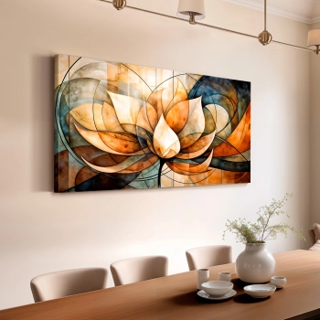 Quadro Decorativo em Canvas Flor de Lotus Abstrato