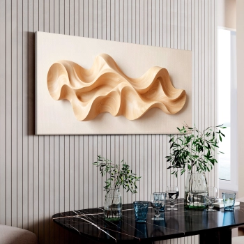 Quadro Decorativo Canvas Escultura Estilo Madeira