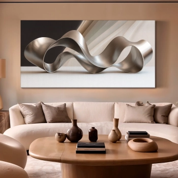 Quadro Decorativo Canvas Metal Retorcido Abstrato