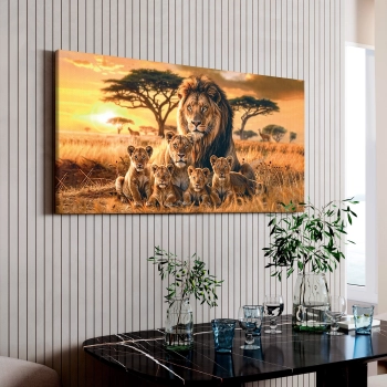 Quadro Decorativo Canvas Família de Leões