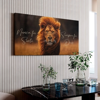 Quadro Decorativo Canvas Leão Nunca Foi Sorte