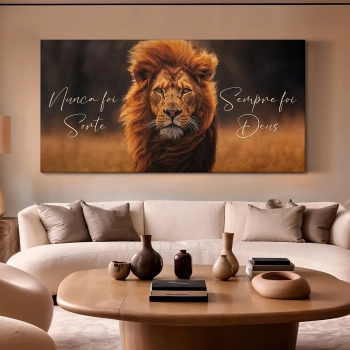 Quadro Decorativo Canvas Leão Nunca Foi Sorte