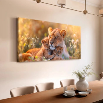 Quadro Decorativo Canvas Leoa Nunca Foi Sorte