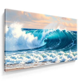 Quadro Decorativo Canvas Ondas do Mar Tubulares