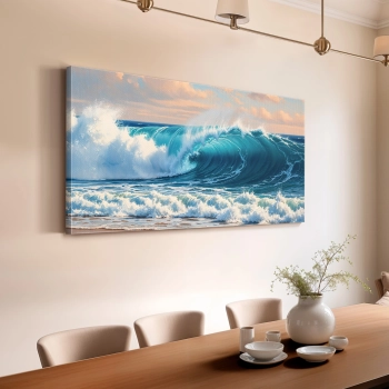 Quadro Decorativo Canvas Ondas do Mar Tubulares