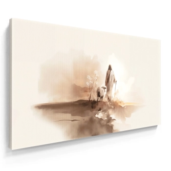 Quadro Decorativo Canvas Jesus e Ovelhas