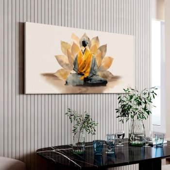 Quadro Decorativo Canvas Monge e Lotus