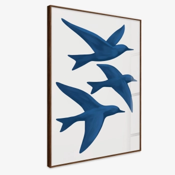 Quadro Decorativo Mar Azul Pássaros