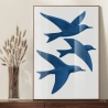 Quadro Decorativo Mar Azul Pássaros