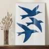Quadro Decorativo Mar Azul Pássaros